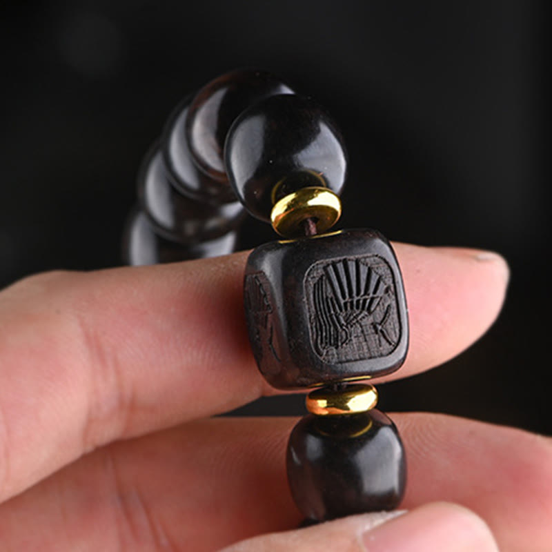 12 mm Ebenholz-Armband „Glücksbalance“