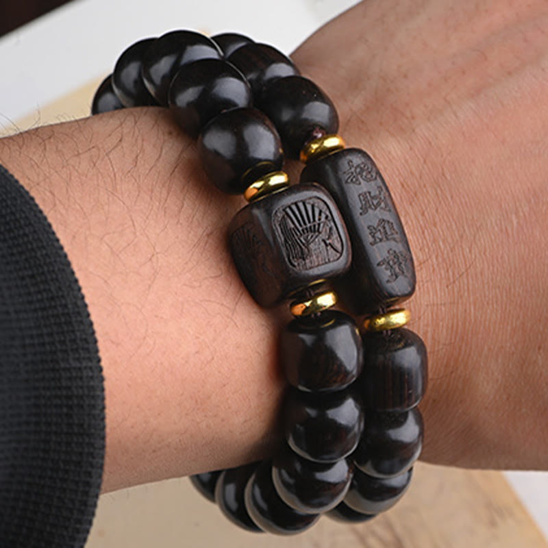 12 mm Ebenholz-Armband „Glücksbalance“