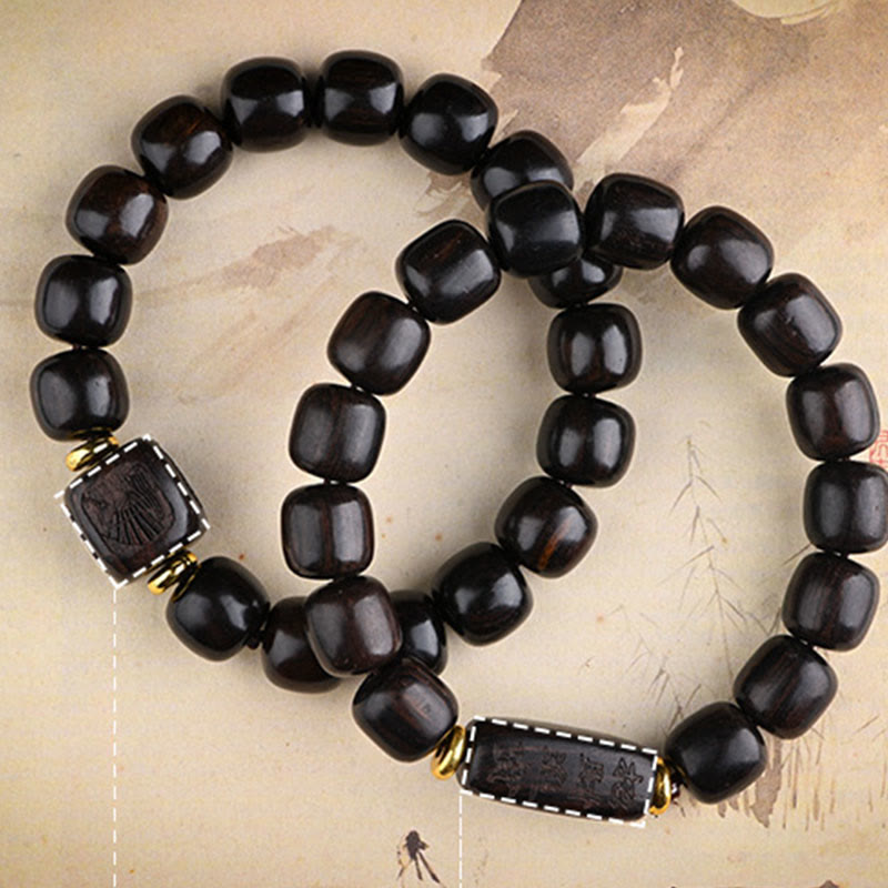 12 mm Ebenholz-Armband „Glücksbalance“