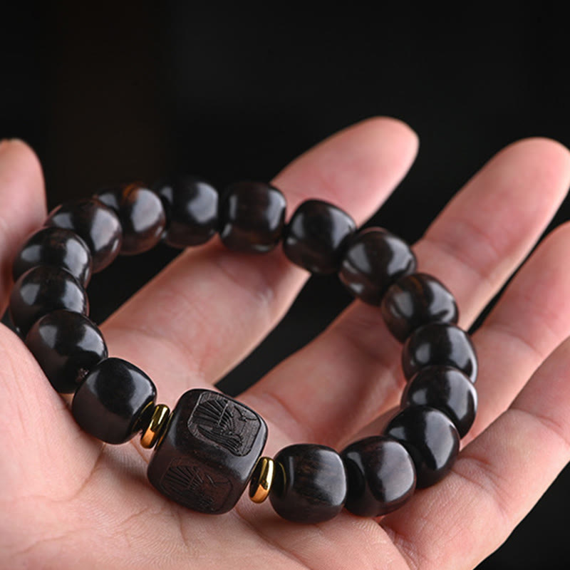 12 mm Ebenholz-Armband „Glücksbalance“