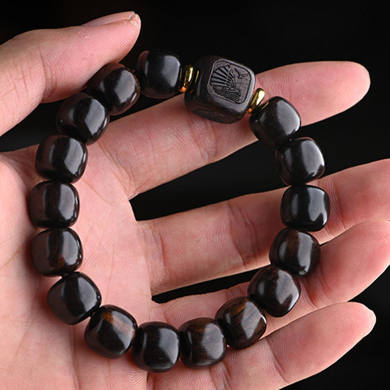 12 mm Ebenholz-Armband „Glücksbalance“