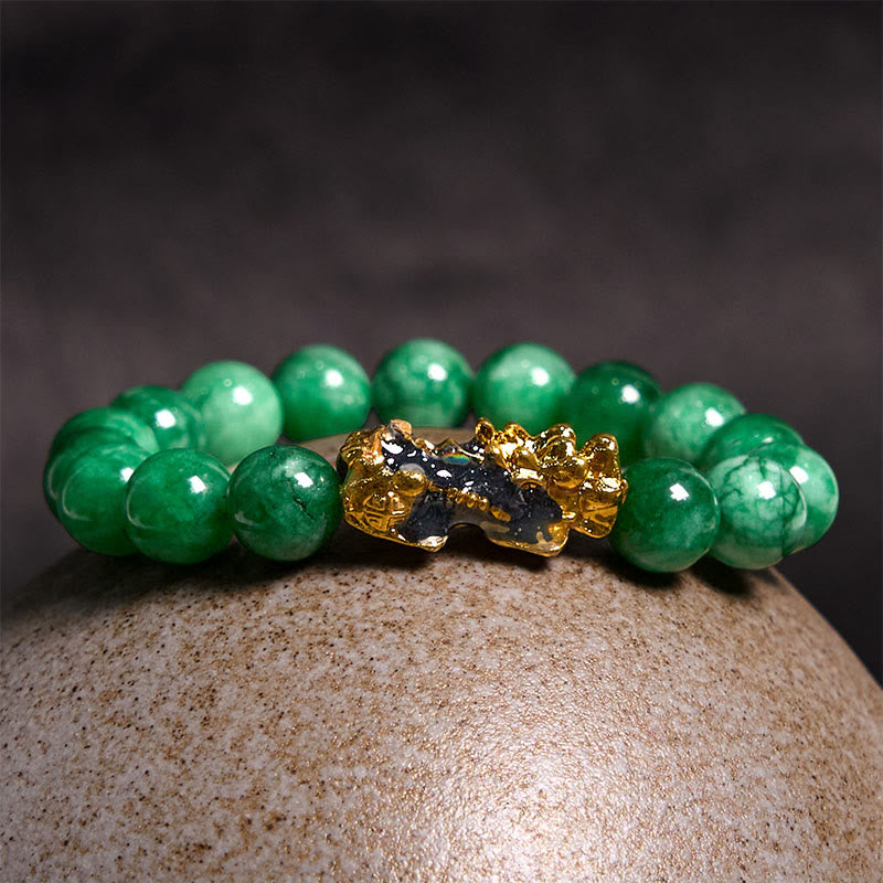 12 mm Jade FengShui PiXiu Schutzarmband für Glück