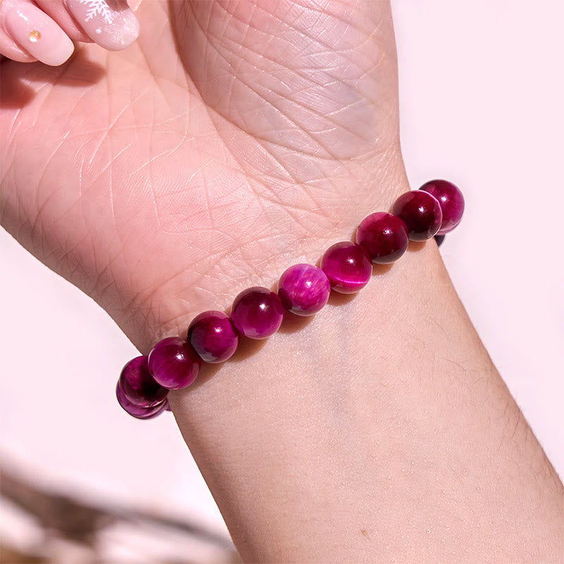 12 mm rotes Tigerauge-Ruhearmband für Balance