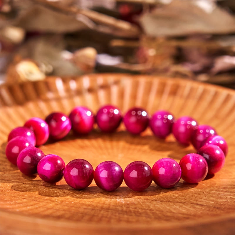 12 mm rotes Tigerauge-Ruhearmband für Balance