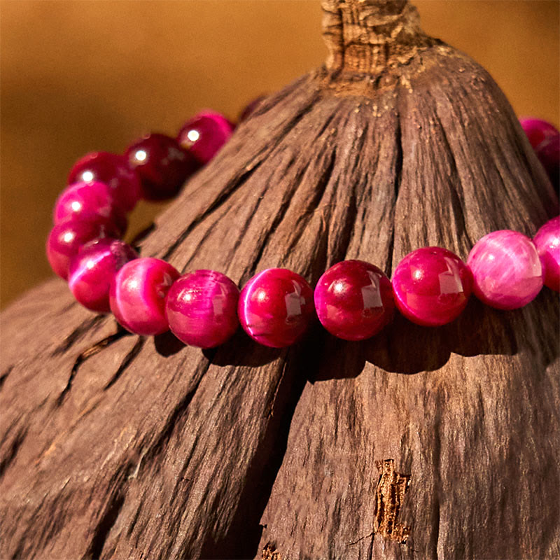 12 mm rotes Tigerauge-Ruhearmband für Balance