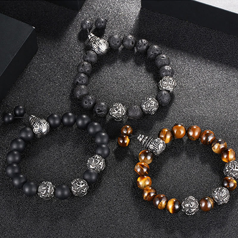 12 mm Tigerauge-Schutzarmband für Herren mit Titanstahl