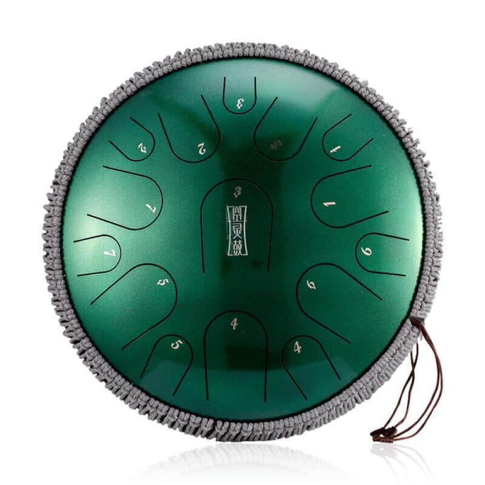 13-Inch Titanium Steel Tongue Drum 15-Note C & D Major - 13 Inches/15 Notes (D Major) / Emerald