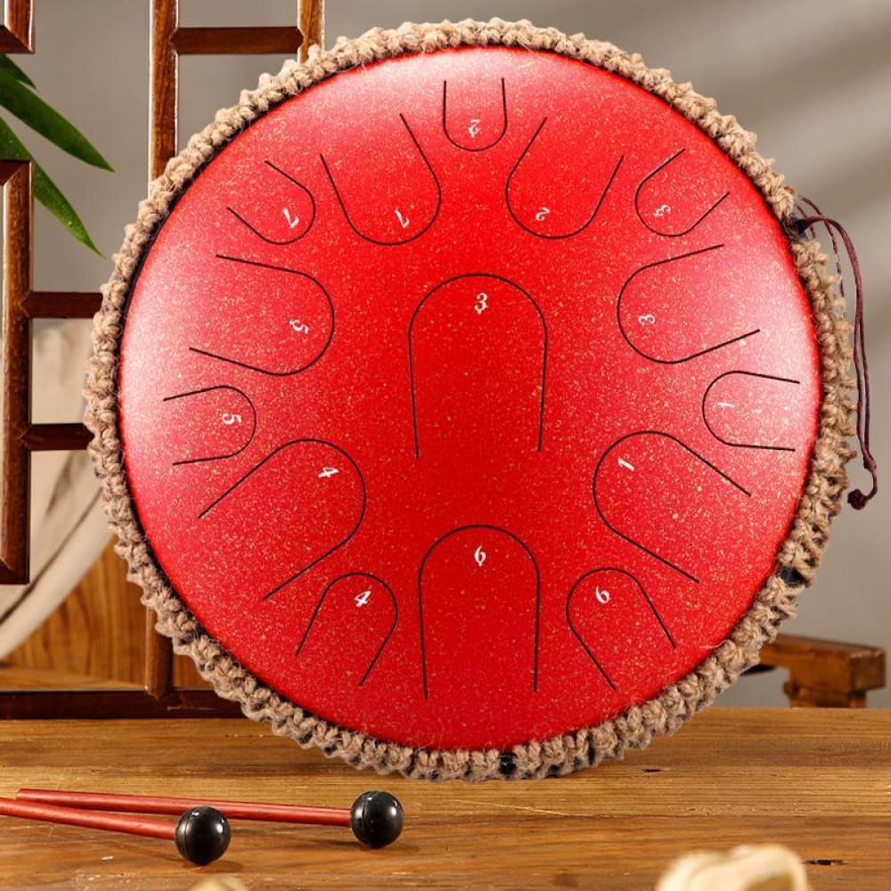 13-Inch Titanium Steel Tongue Drum 15 Notes in C & D Major - 13 Inches/15 Notes (C Major) / Spotted