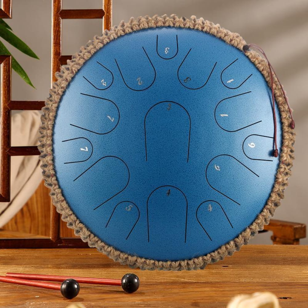 13-Inch Titanium Steel Tongue Drum 15 Notes in D & C Major - 13 Inches/15 Notes (D Major) / Sea