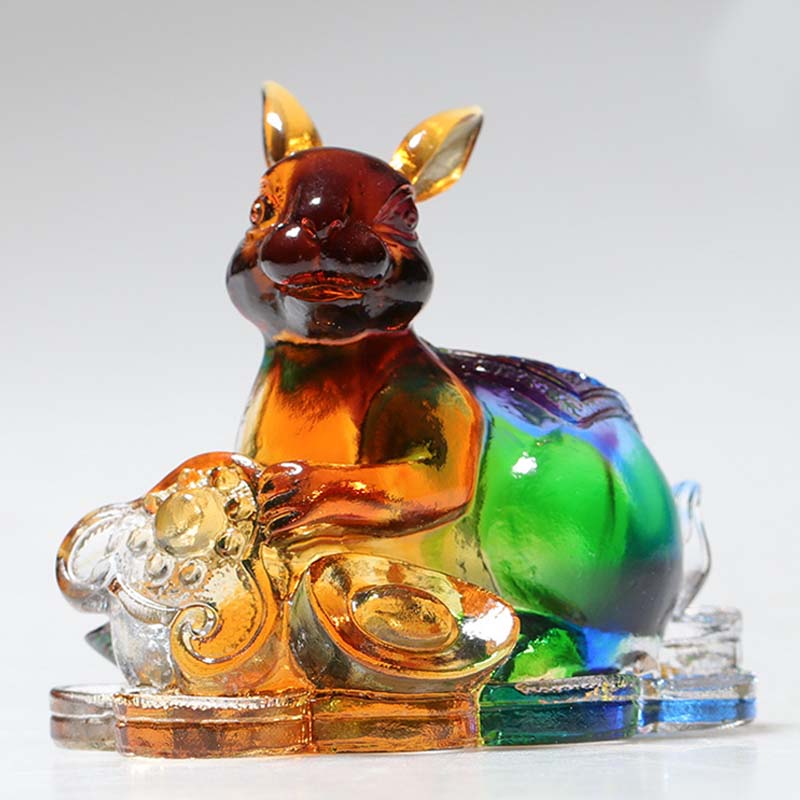 Handmade Liuli Crystal Chinese Dragon Figurine for Protection & Prosperity