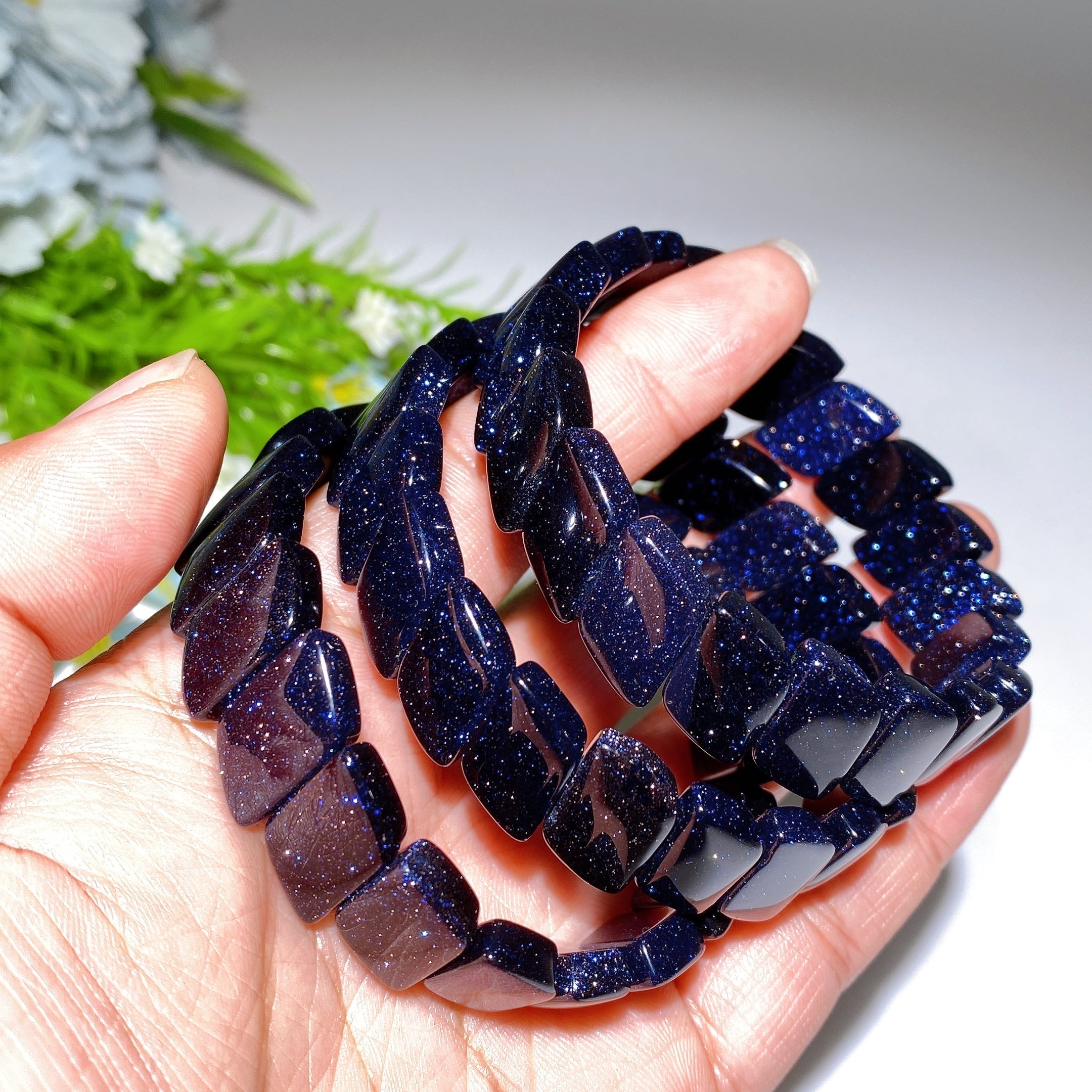 13mm Blue Sandstone Spiritual Bracelet for Healing