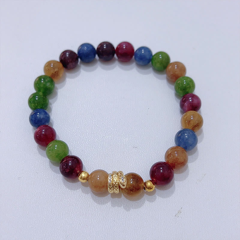 14–16 cm spirituelles Armband aus vergoldetem Kupfer mit Turmalin