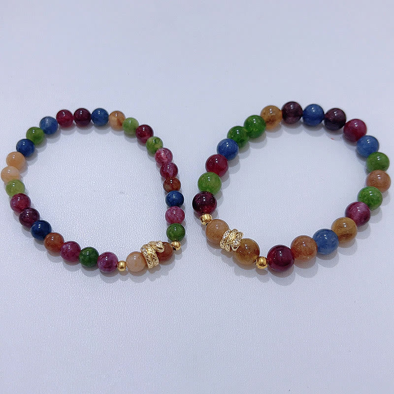 14–16 cm spirituelles Armband aus vergoldetem Kupfer mit Turmalin