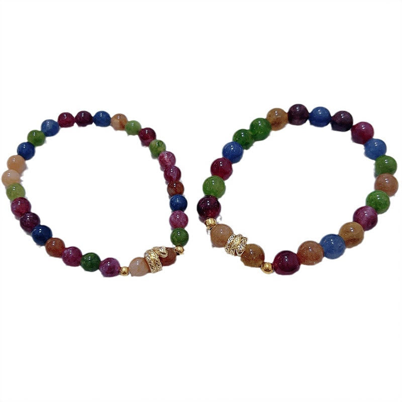 14–16 cm spirituelles Armband aus vergoldetem Kupfer mit Turmalin