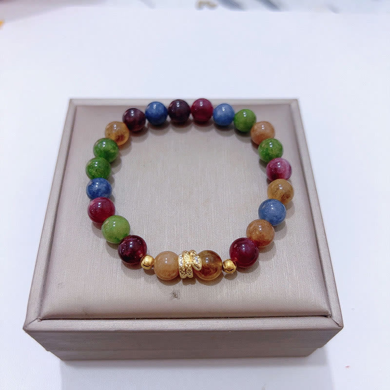 14–16 cm spirituelles Armband aus vergoldetem Kupfer mit Turmalin