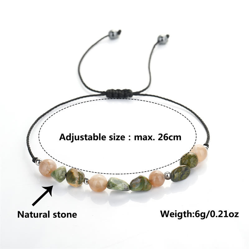 14–24 cm großes Armband aus Rhyolith-Sonnenstein mit positiver Energie