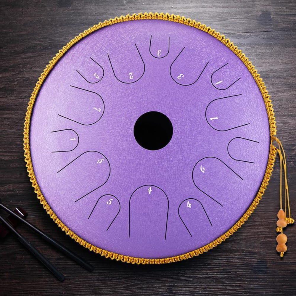 14’ Copper Steel Tongue Drum 14 Notes C Key Butterfly - 14 Inches/14 Notes (C Major) / Lavender