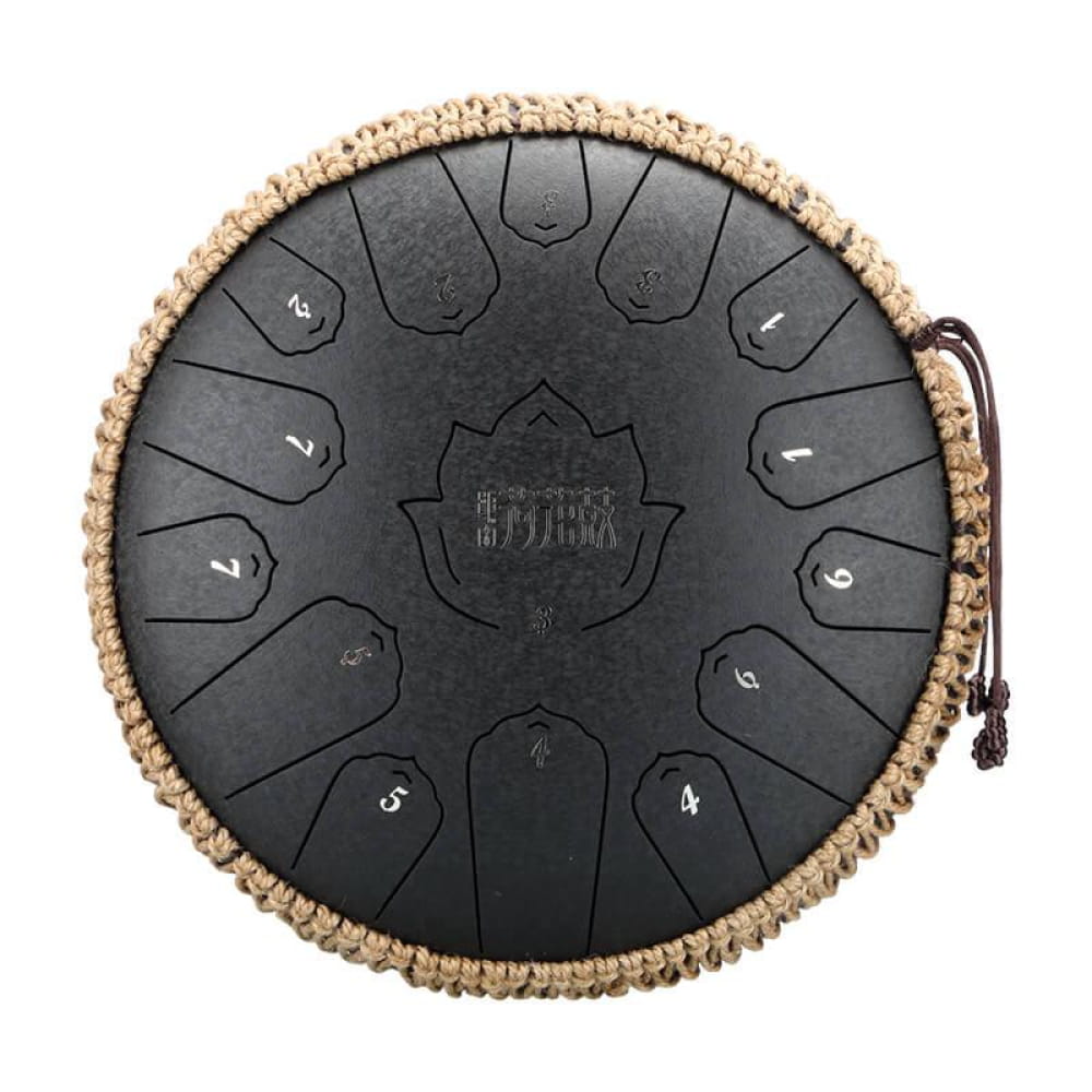 14-Inch 15-Note C Major Steel Tongue Drum - 14 Inches/15 Notes (C Major) / Obsidian / Obsidian