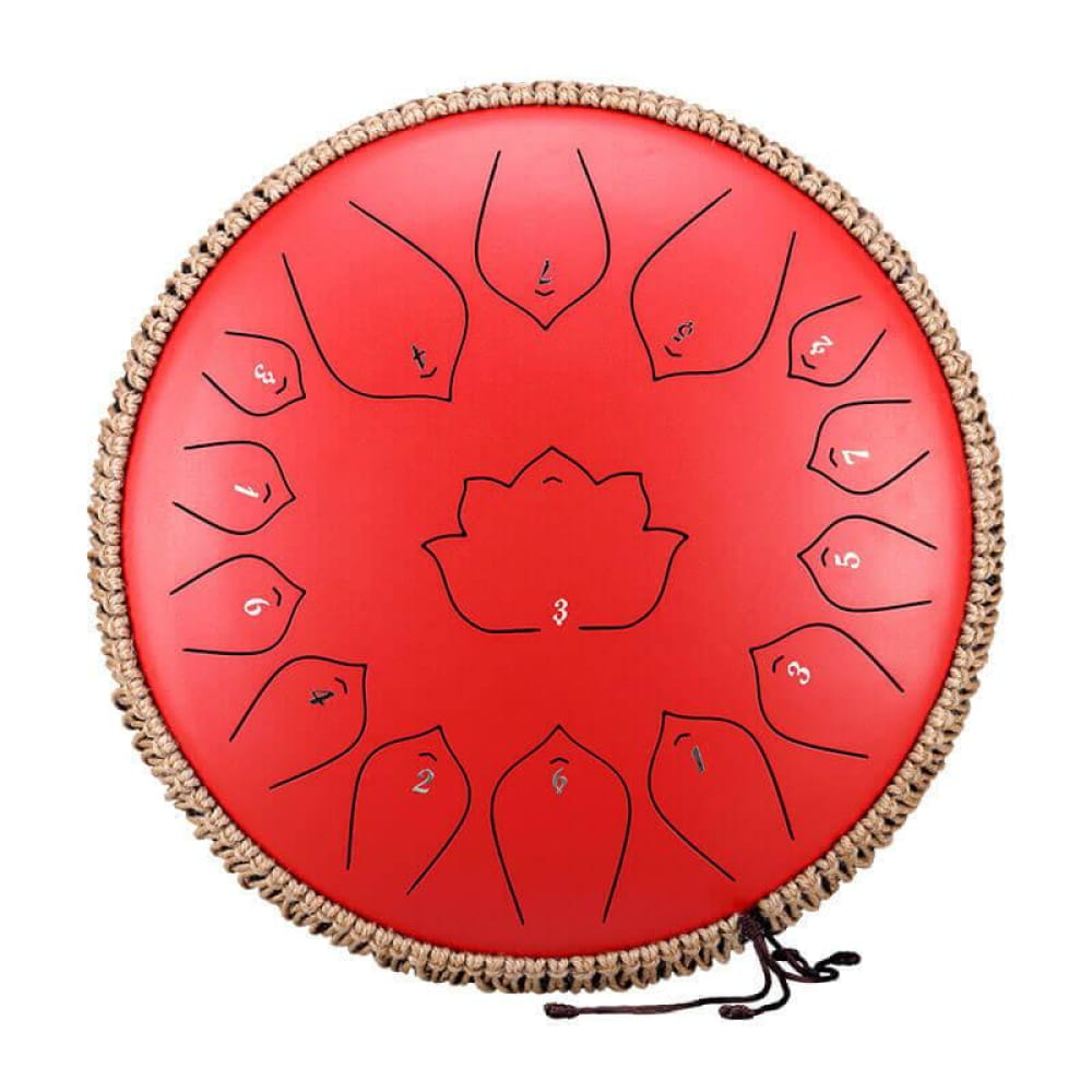 14-Inch 15-Note C Major Steel Tongue Drum - 14 Inches/15 Notes (C Major) / Cinnabar / Cinnabar