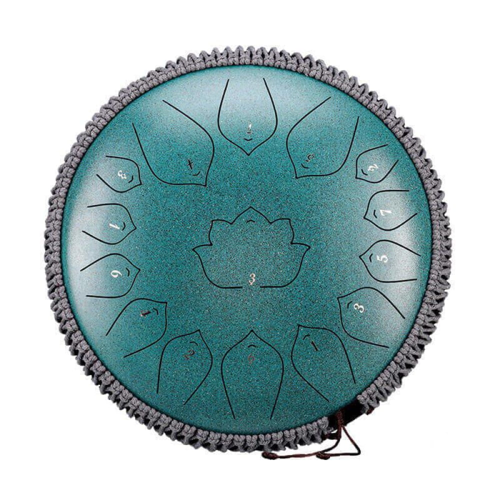 14-Inch 15-Note C Major Steel Tongue Drum - 14 Inches/15 Notes (C Major) / Malachite / Malachite