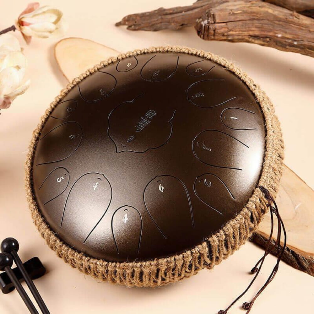 14 Inch Carbon Steel Tongue Drum 15 Notes D Key - Steel Tongue Drum - On sale