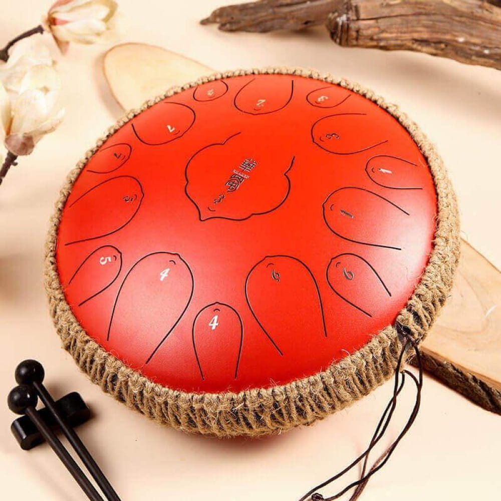 14 Inch Carbon Steel Tongue Drum 15 Notes D Key - Steel Tongue Drum - On sale