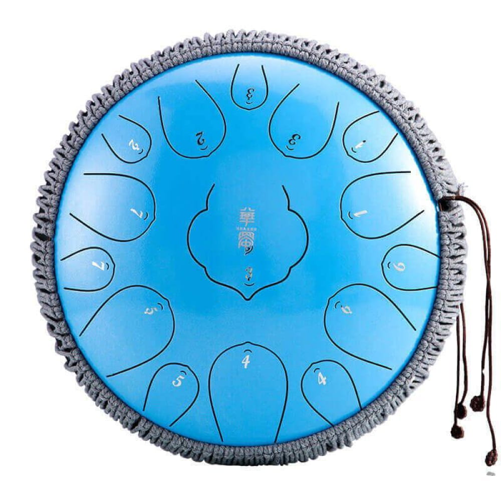 14 Inch Carbon Steel Tongue Drum 15 Notes D Key - 14 Inches/15 Notes (D Major) / Lake Blue / Lake