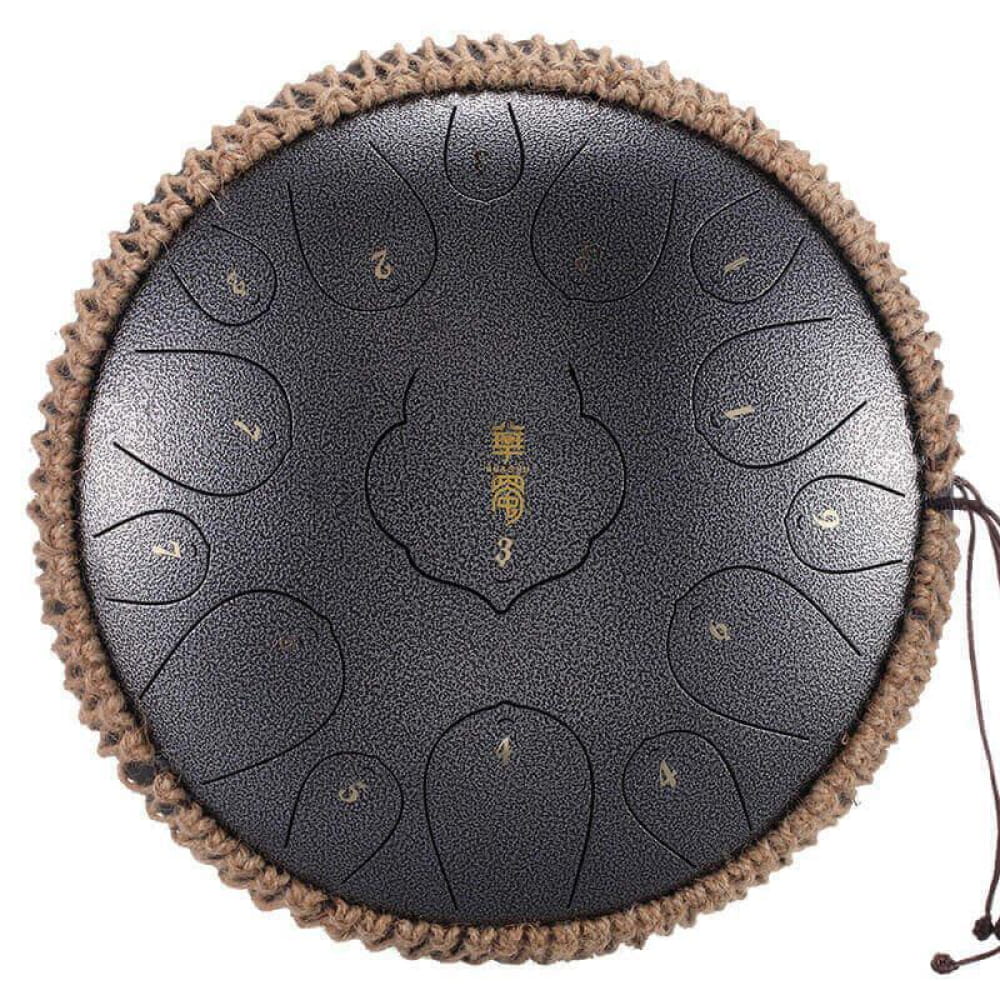 14 Inch Carbon Steel Tongue Drum 15 Notes D Key - 14 Inches/15 Notes (D Major) / Silver / Silver