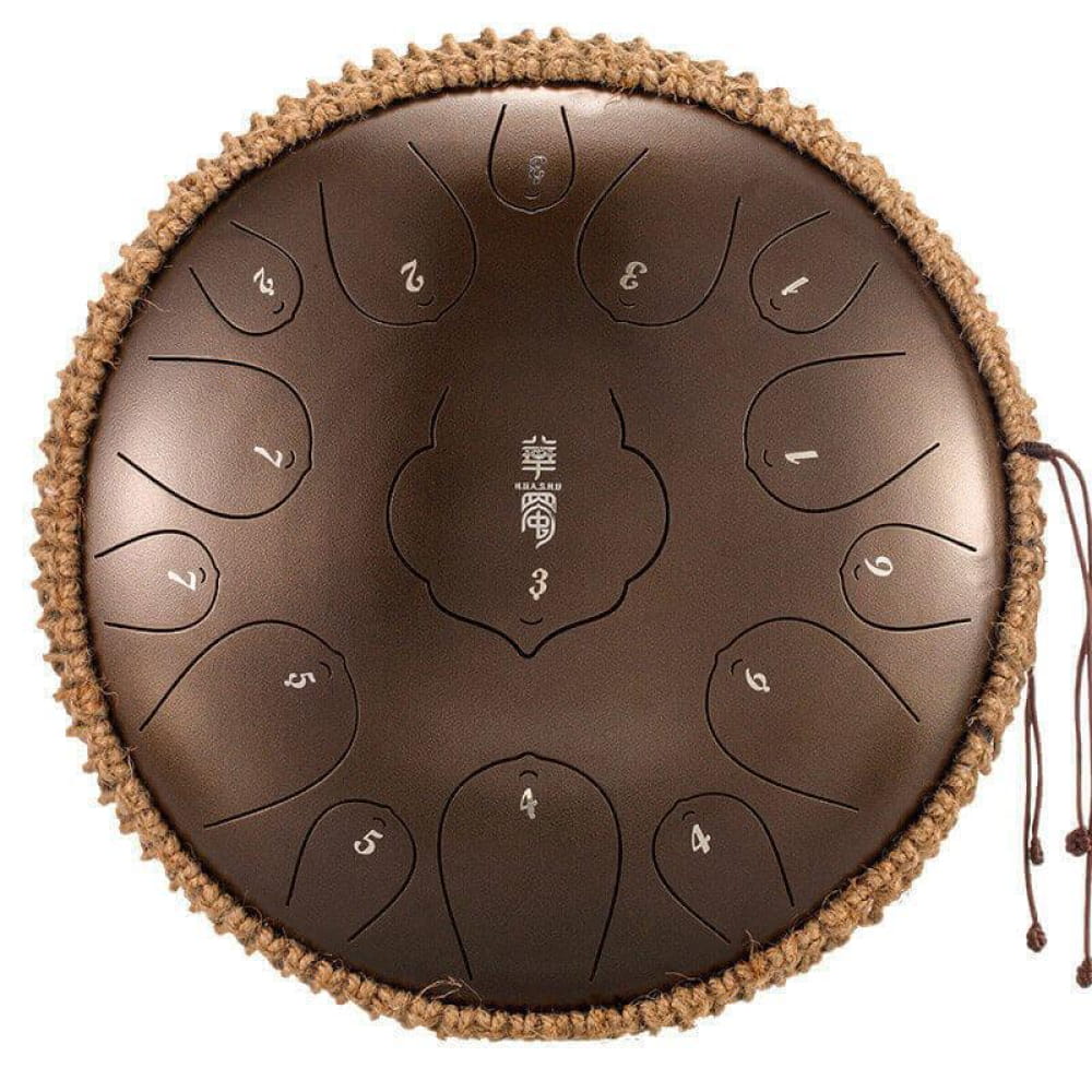 14 Inch Carbon Steel Tongue Drum 15 Notes D Key - 14 Inches/15 Notes (D Major) / Bronze / Bronze