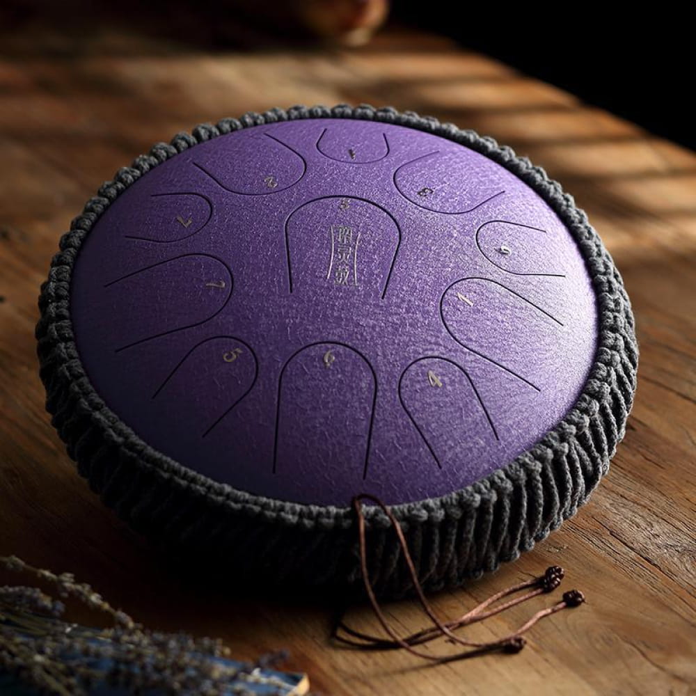 14-Inch Titanium Steel Tongue Drum 11 Notes in C Key - 14 Inches/11 Notes (C Major) / Lavender