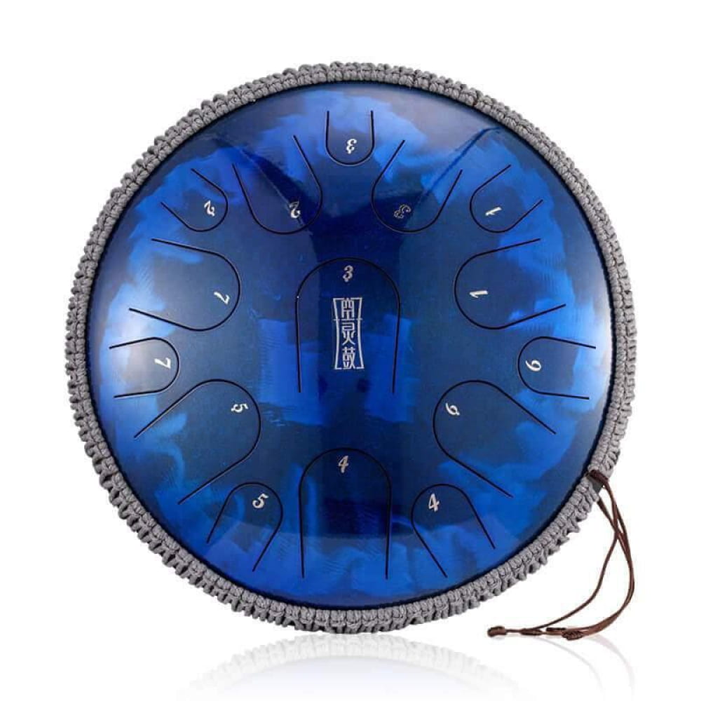 14 Inch Titanium Steel Tongue Drum 15 Note C & D Major - 14 Inches/15 Notes (C Major) / Sapphire