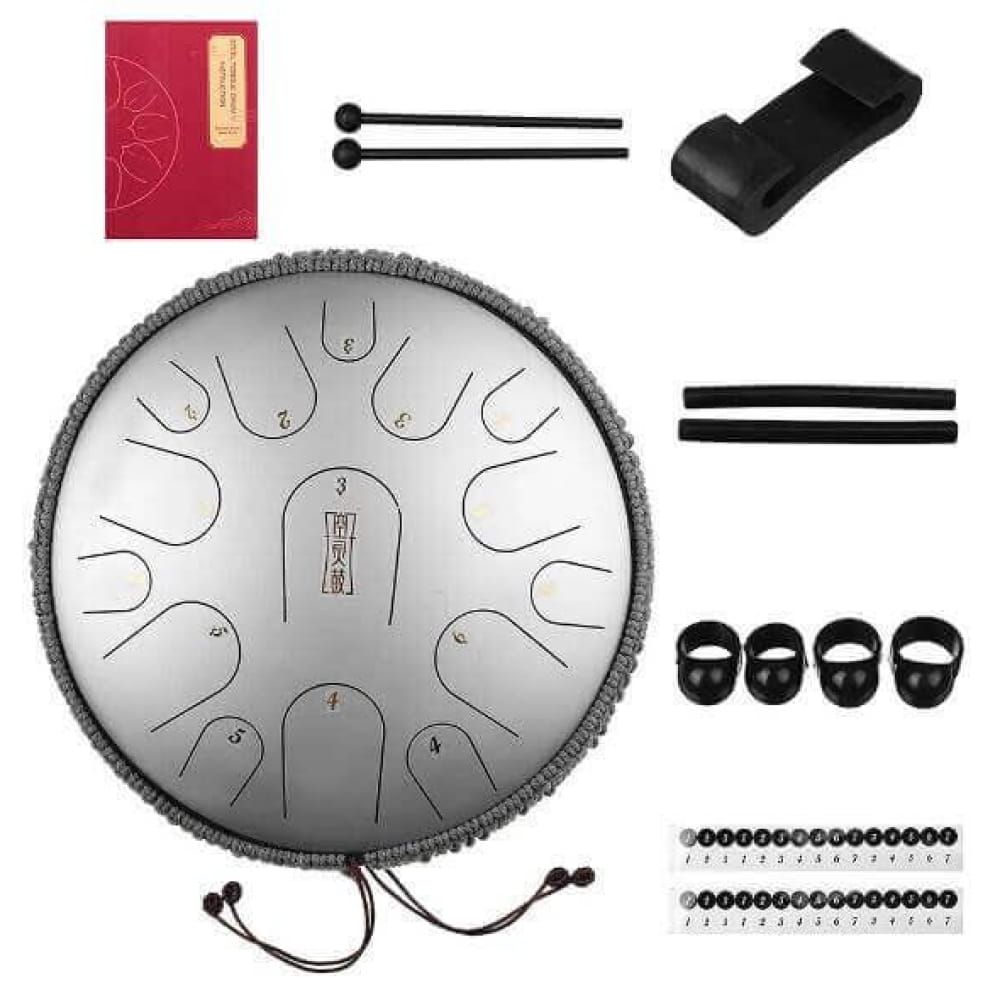 14 Inch Titanium Steel Tongue Drum C/D Major 15 Note for Meditation - Steel Tongue Drum - On sale