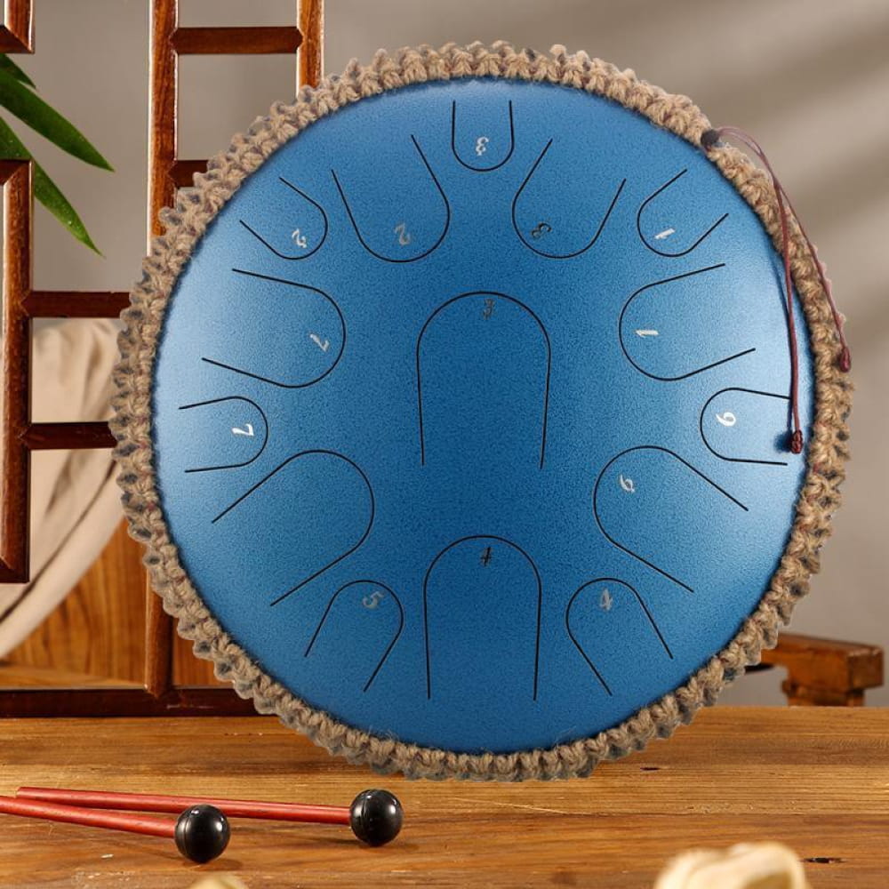 14’ Titanium Steel Tongue Drum 15 Notes in D & C Major - 14 Inches/15 Notes (D Major) / Sea