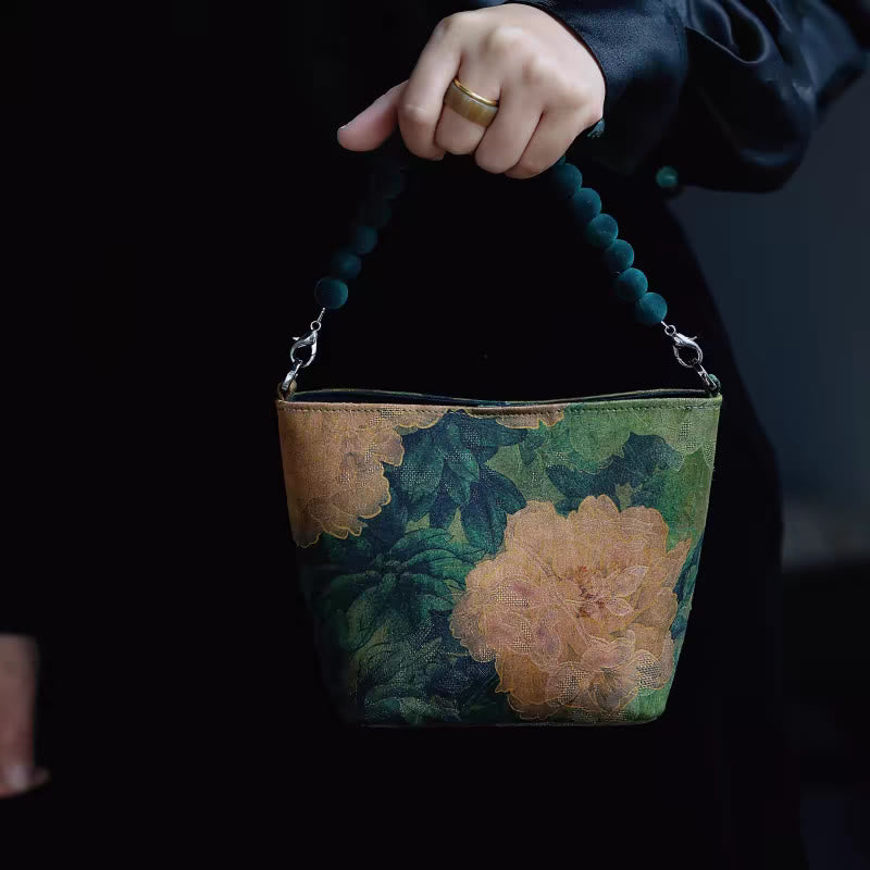 14 cm große Umhängetasche mit spiritueller Metallkette und Schmetterlingsdesign