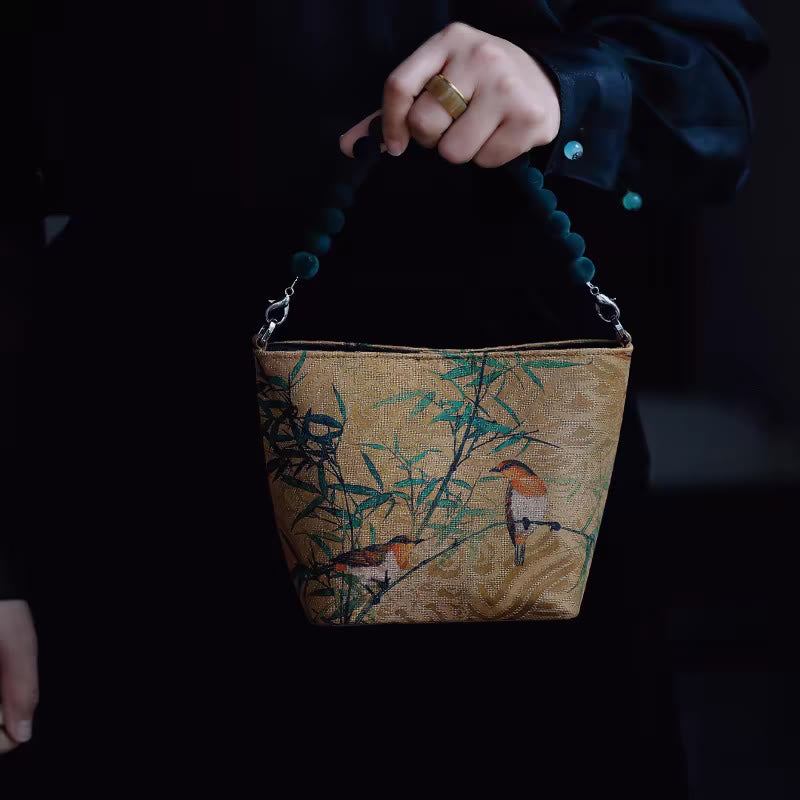 14 cm große Umhängetasche mit spiritueller Metallkette und Schmetterlingsdesign