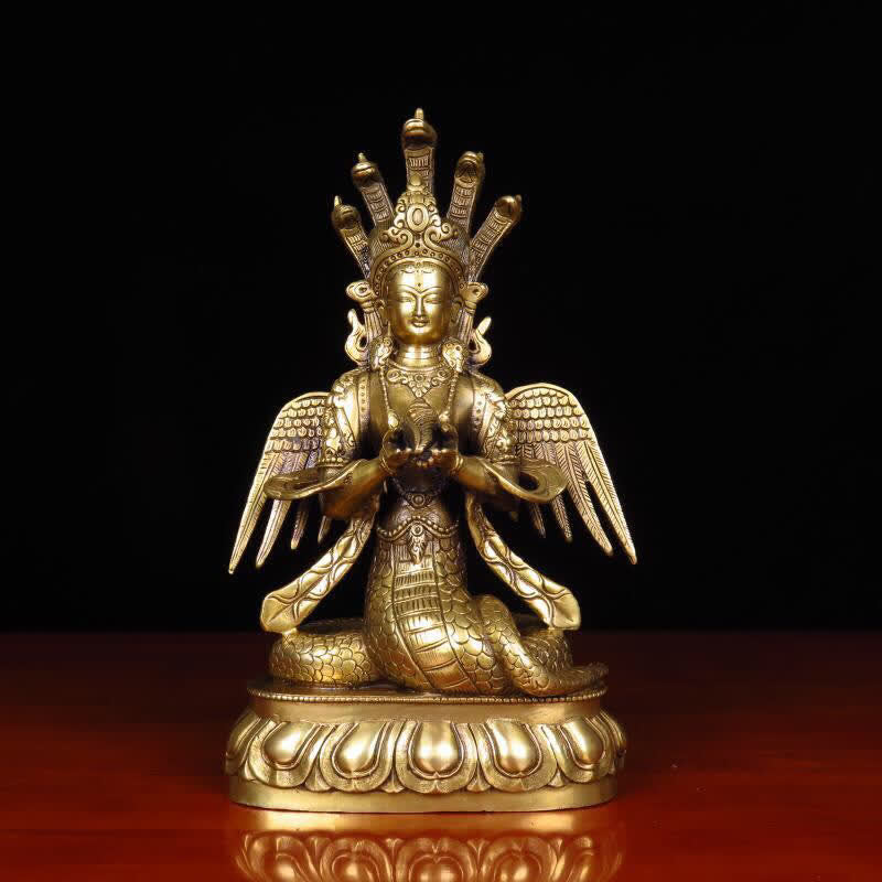 14 Zoll Kupfer Bodhisattva Nuwa Schutzstatue