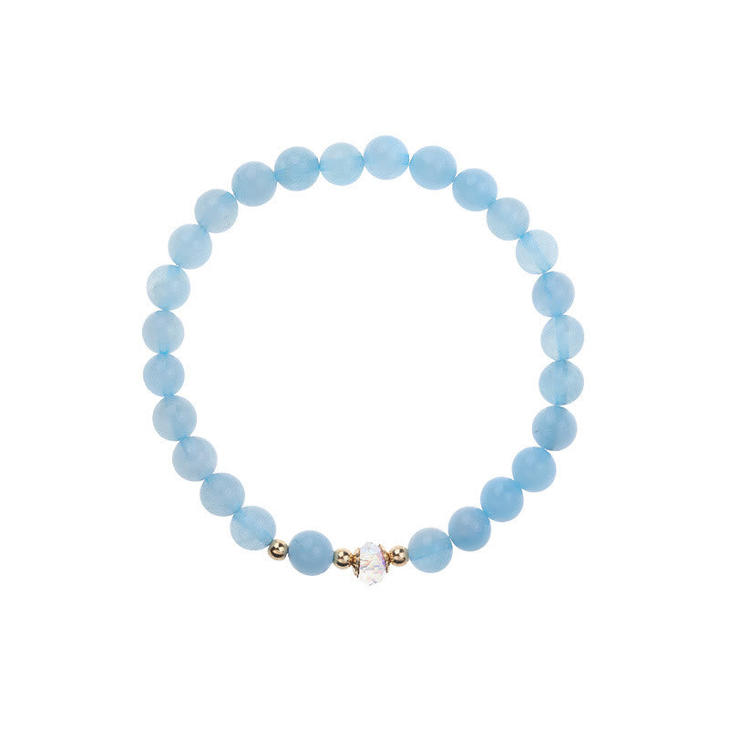 14 Karat vergoldetes Aquamarin-Heilarmband für Gelassenheit