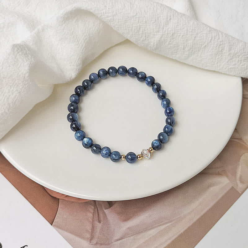 14 Karat vergoldetes Aquamarin-Heilarmband für Gelassenheit