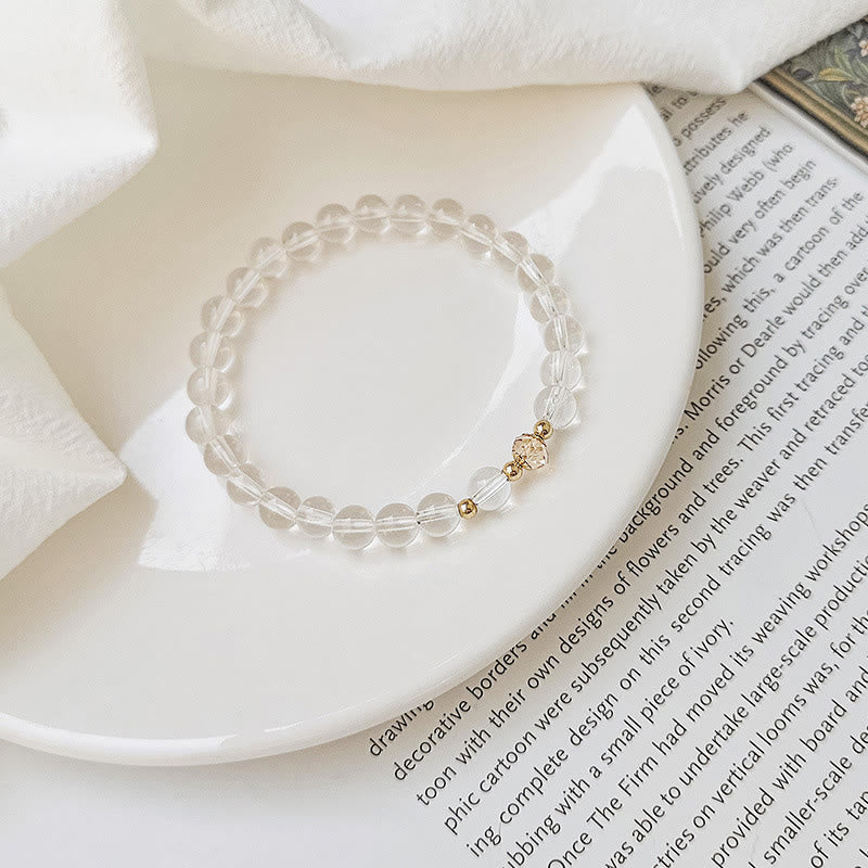 14 Karat vergoldetes Aquamarin-Heilarmband für Gelassenheit