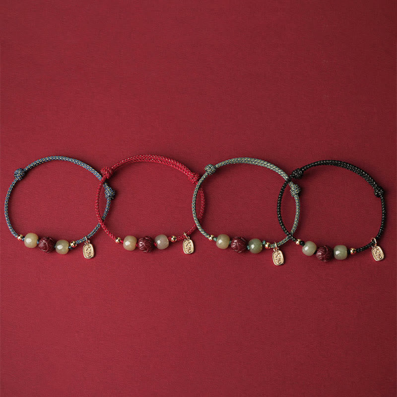 14 Karat vergoldetes Lotus-Glücksarmband aus Hetian-Jade