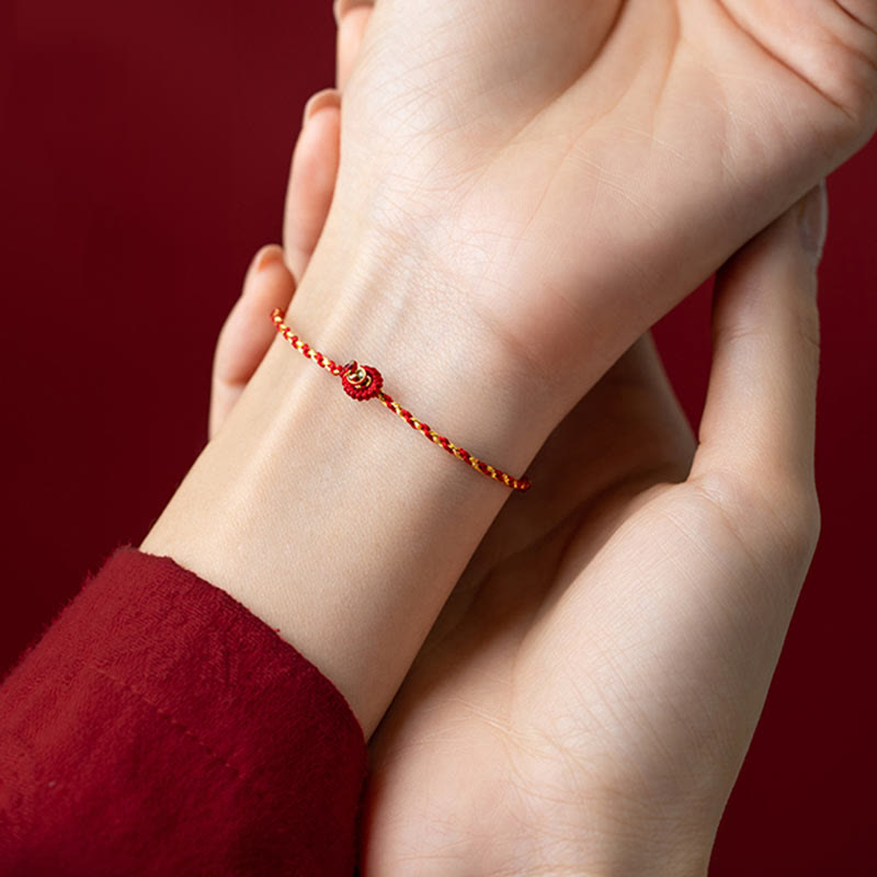 14 Karat vergoldetes King Kong-Knotenseilarmband für spirituelles Glück