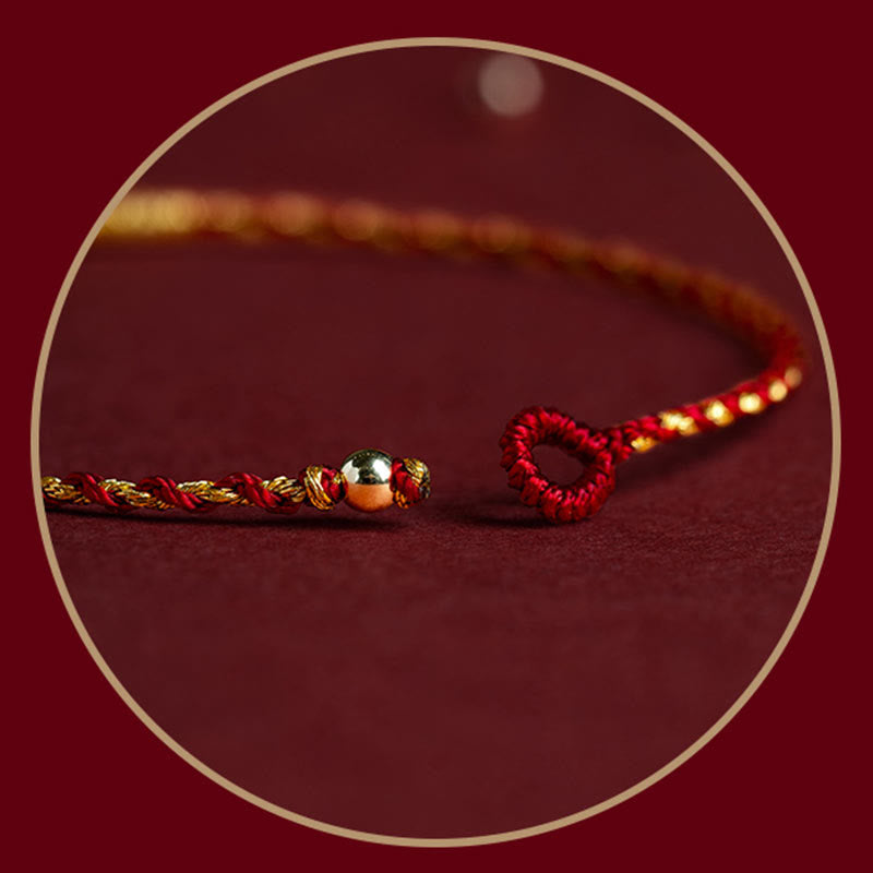 14 Karat vergoldetes King Kong-Knotenseilarmband für spirituelles Glück