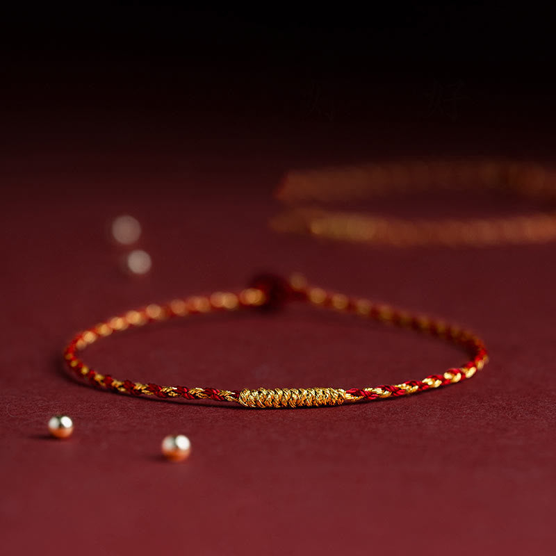 14 Karat vergoldetes King Kong-Knotenseilarmband für spirituelles Glück