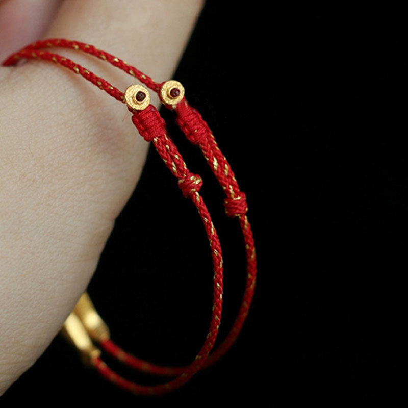 14 Karat vergoldetes Koi-Fisch-Glücks- und Reichtums-Geflochtenes Armband