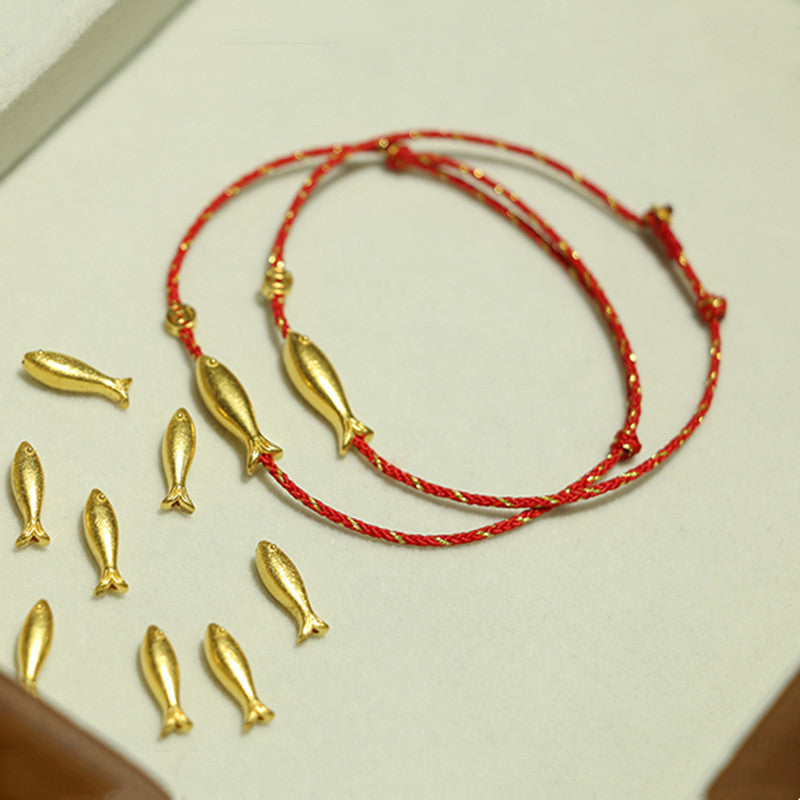 14 Karat vergoldetes Koi-Fisch-Glücks- und Reichtums-Geflochtenes Armband
