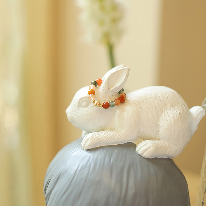 14 Karat vergoldeter Pfirsichmondstein-Fu-Lu-Shou-Ring für Glück