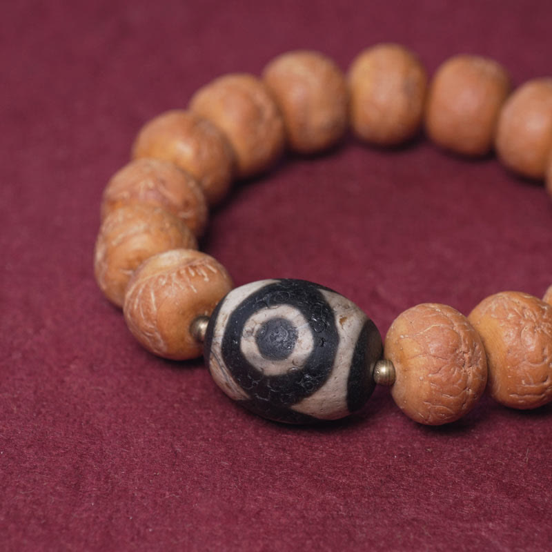14 mm Bodhi Seed Dzi Bead Handgelenk Mala Armband für den Frieden
