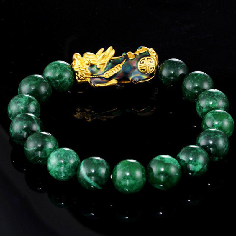 14 mm Cyan Jade PiXiu Schutzarmband für Reichtum