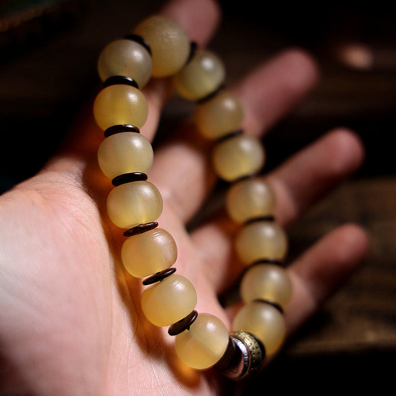 14 mm Om Mani Padme Hum Schafshorn-Armband Unisex