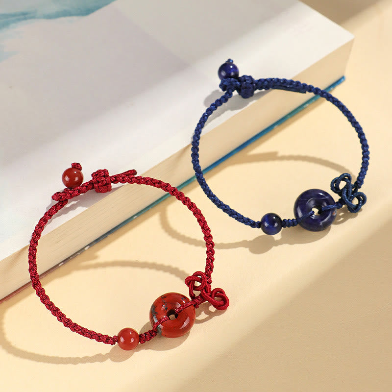 14 mm Rosenquarz-Armband mit positivem Glückssymbol und Peace-Schnalle
